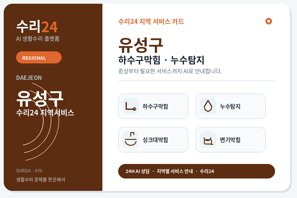 수리24 유성구 하수구막힘·누수탐지 센터 명함형 지역센터 이미지