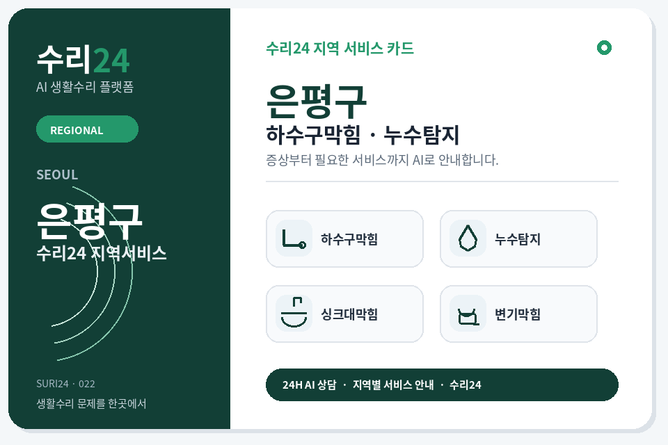 수리24 은평구 하수구막힘·누수탐지 센터 명함형 지역센터 이미지